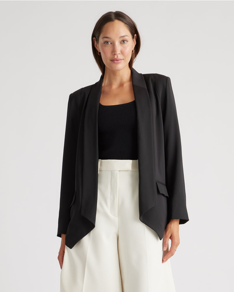 Stretch Crepe Open Blazer