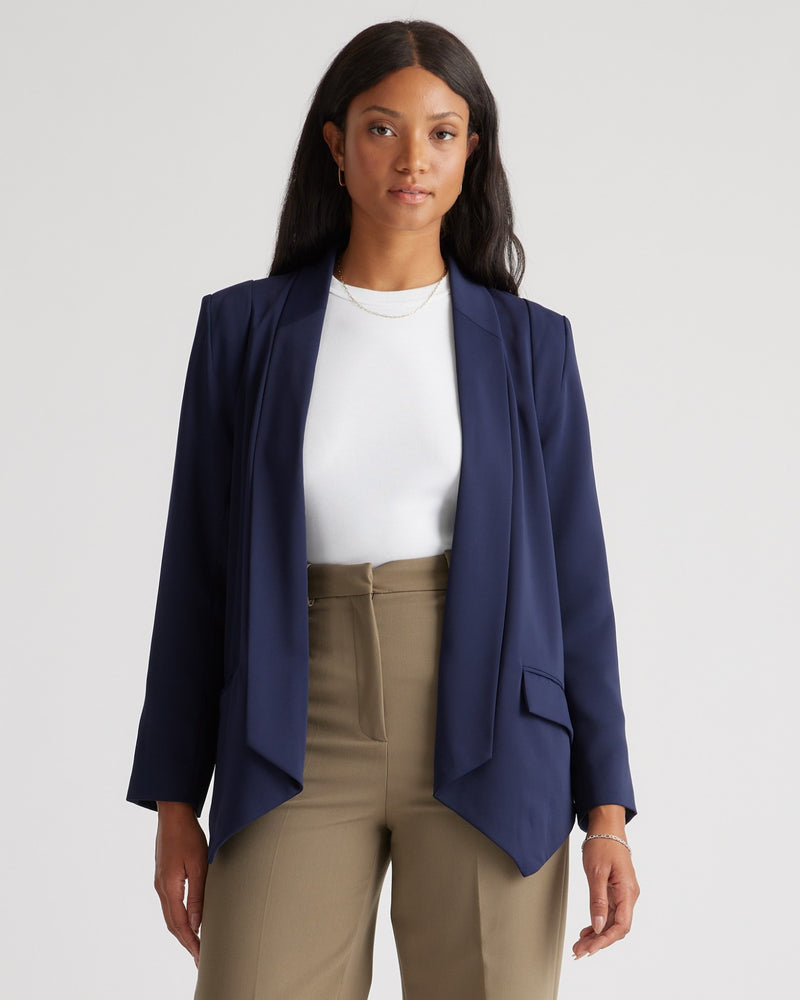 Stretch Crepe Open Blazer