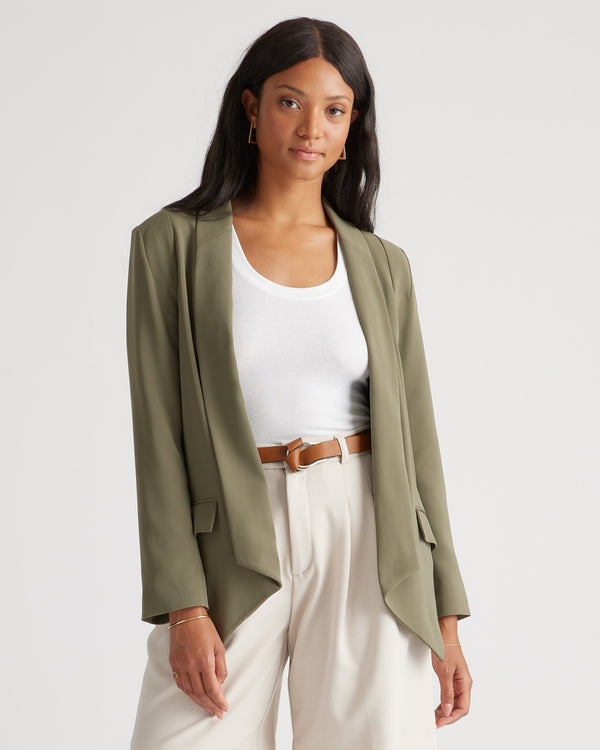 Stretch Crepe Open Blazer