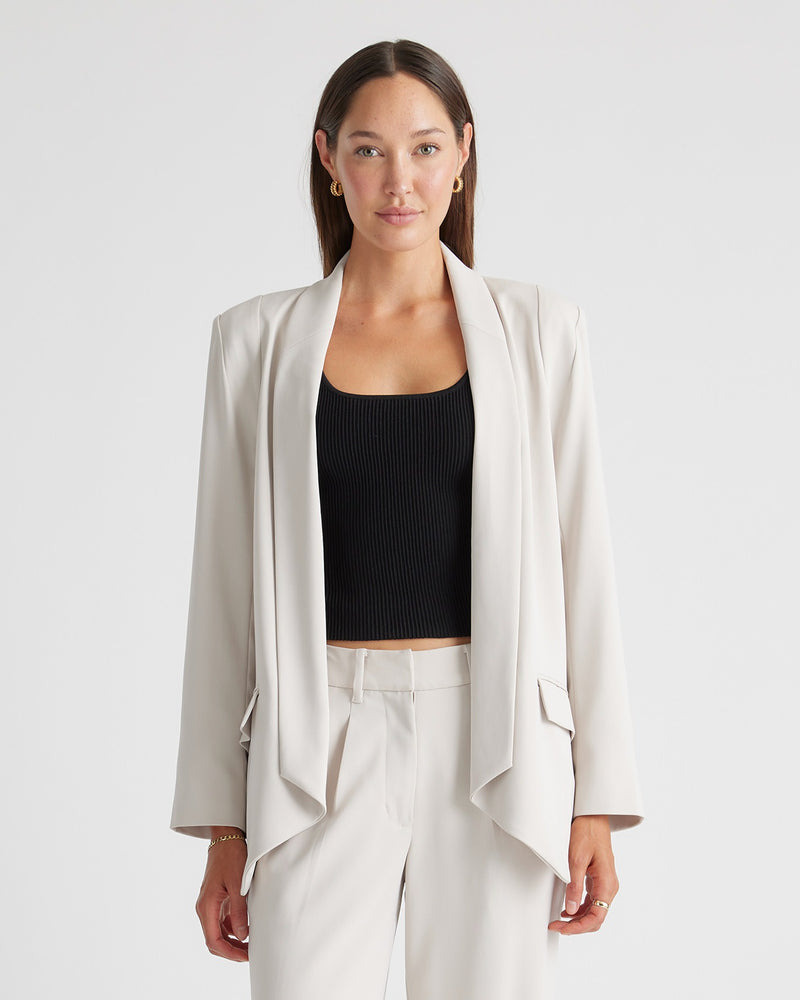 Stretch Crepe Open Blazer