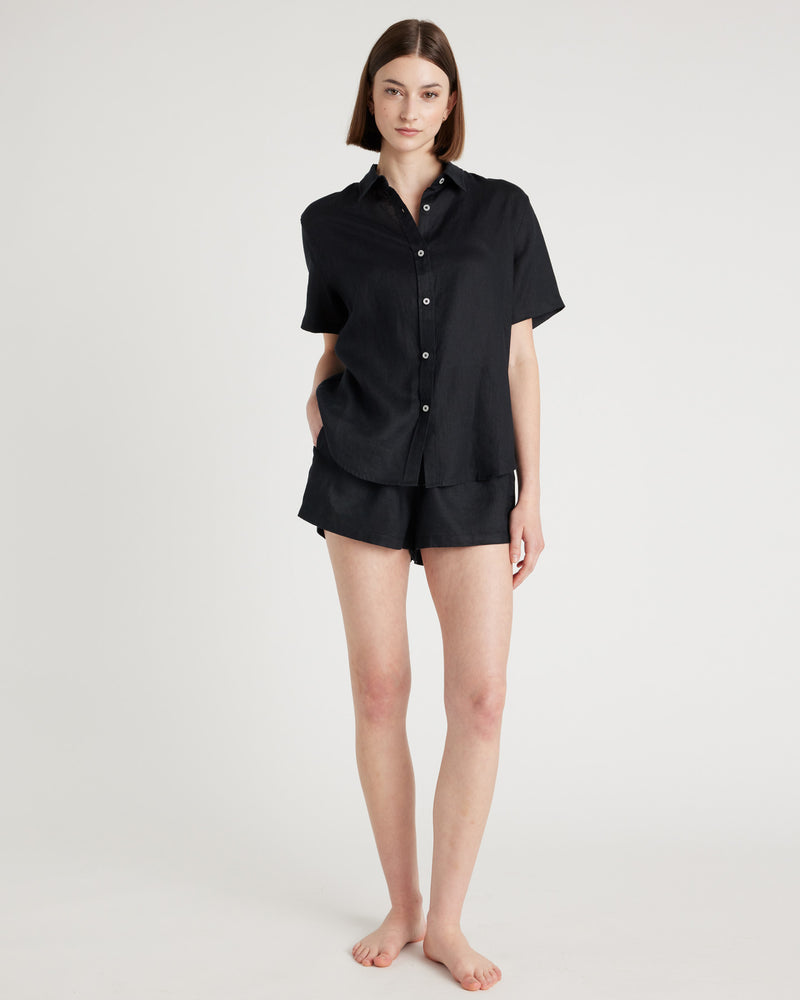 100% European Linen Shorts Pajama Set