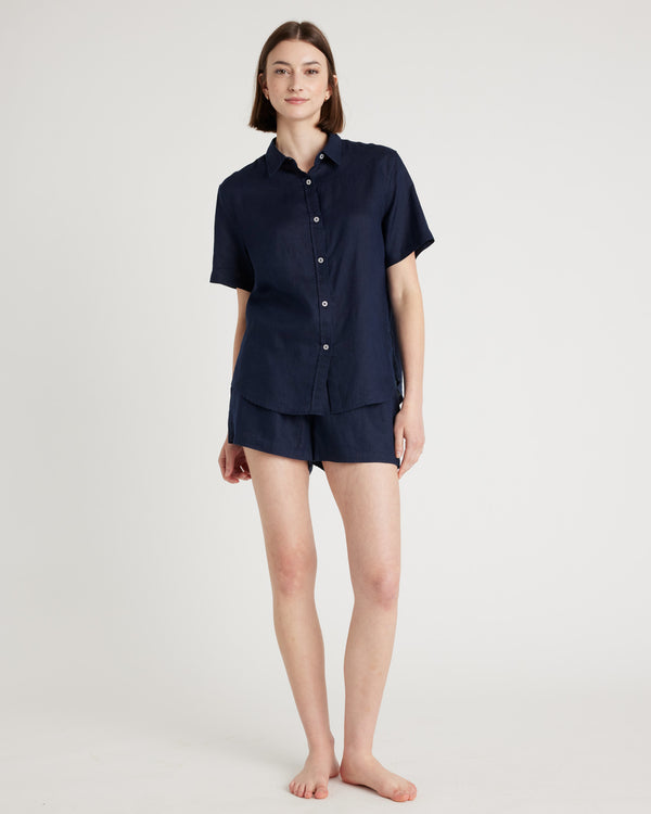 100% European Linen Shorts Pajama Set