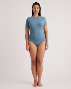 Stretch Cotton Jersey Short Sleeve Bodysuit