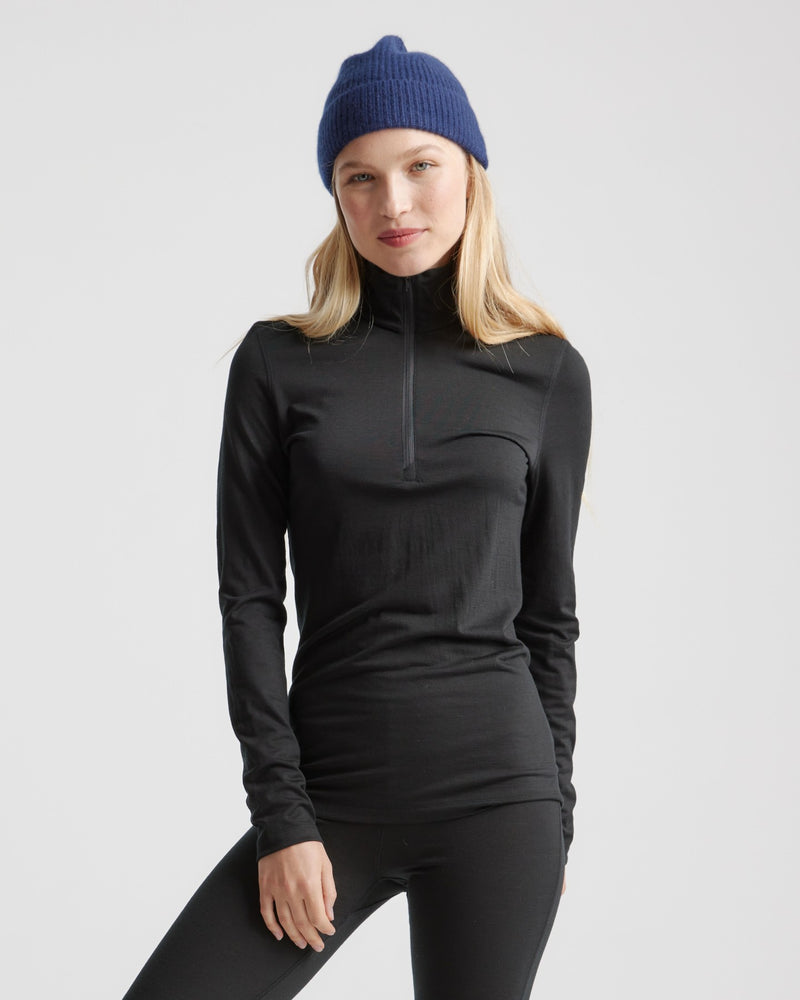 100% Merino Wool Quarter Zip Base Layer