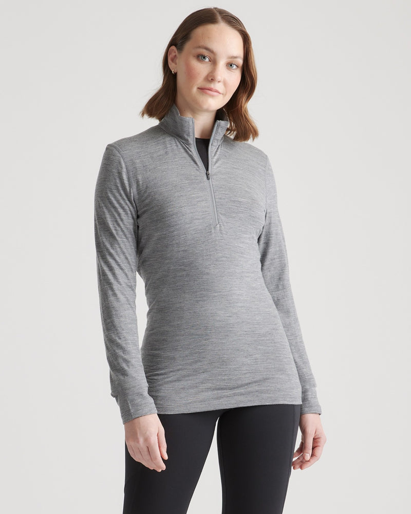 100% Merino Wool Quarter Zip Base Layer