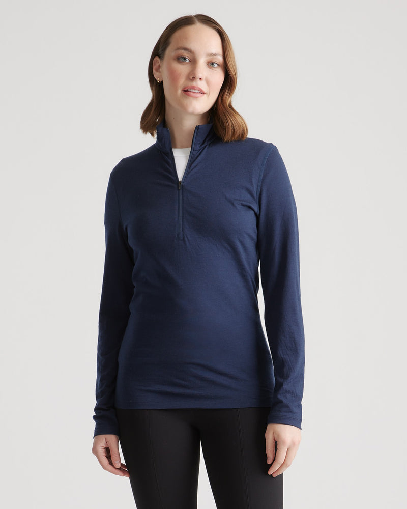 100% Merino Wool Quarter Zip Base Layer