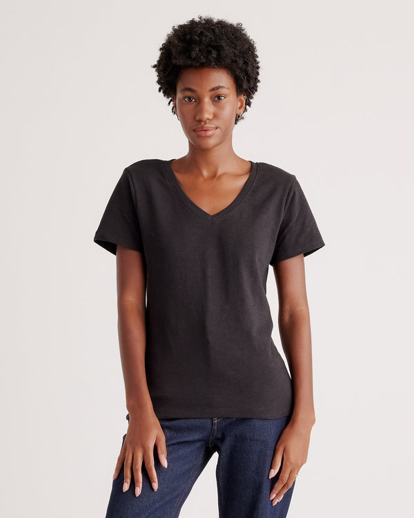 100% Organic Cotton Slub V Neck Tee
