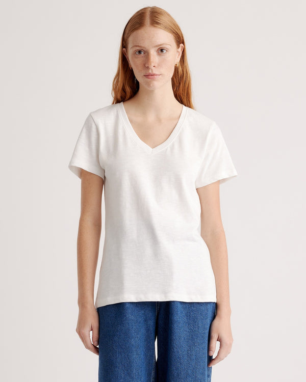 100% Organic Cotton Slub V Neck Tee