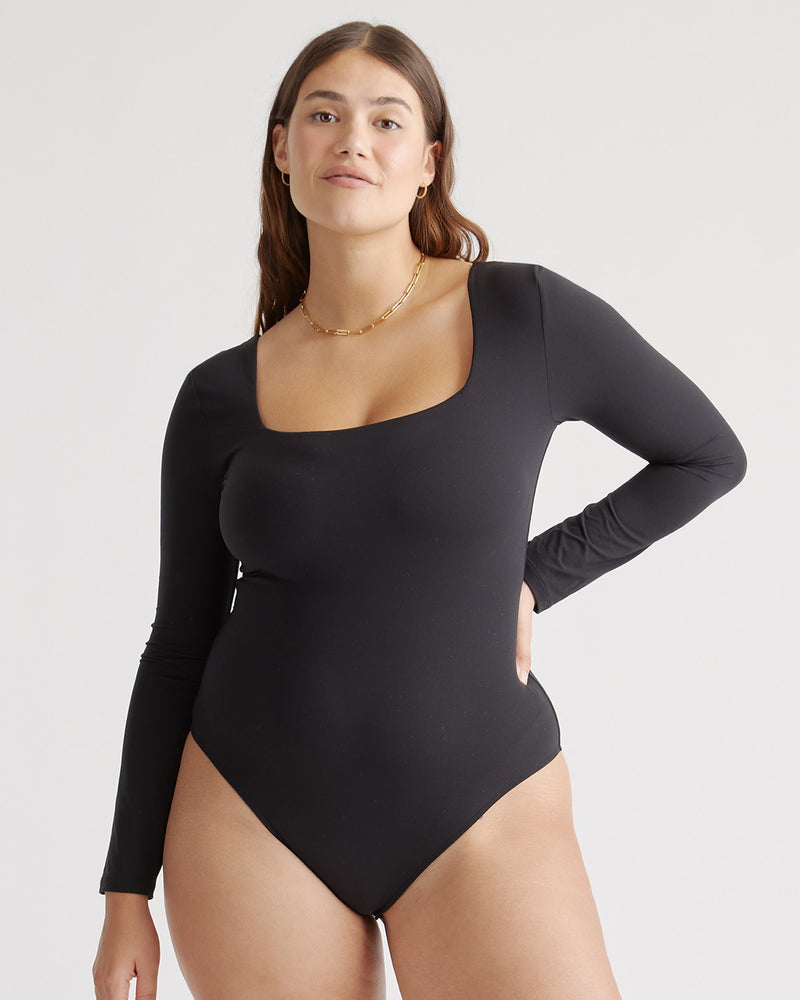 Second Skin Square Neck Long Sleeve Bodysuit