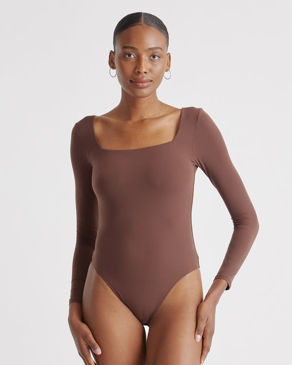 Second Skin Square Neck Long Sleeve Bodysuit