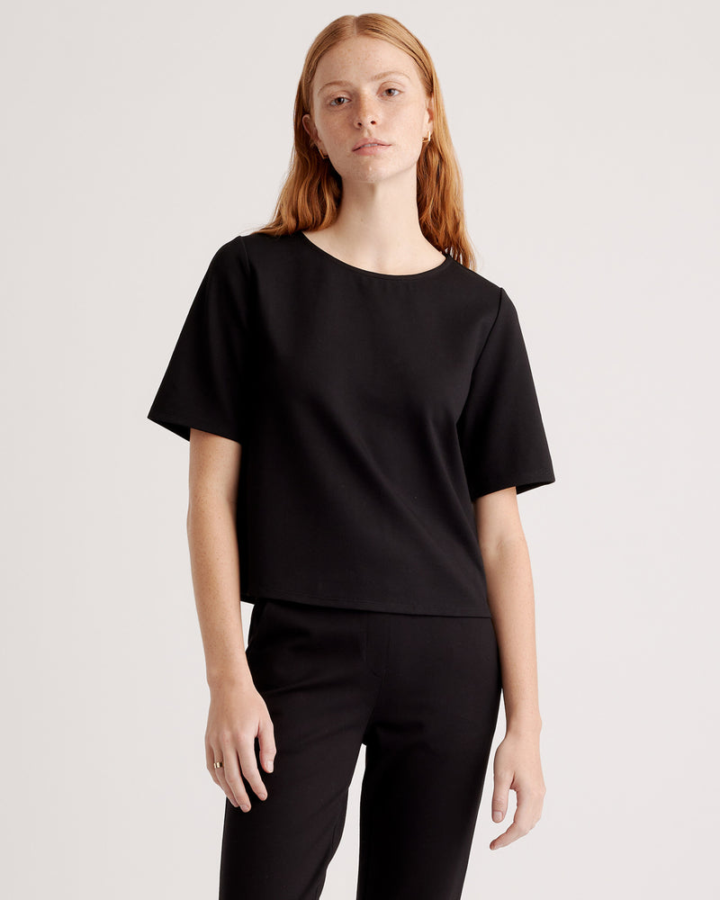 Ultra-Stretch Ponte Short Sleeve Top