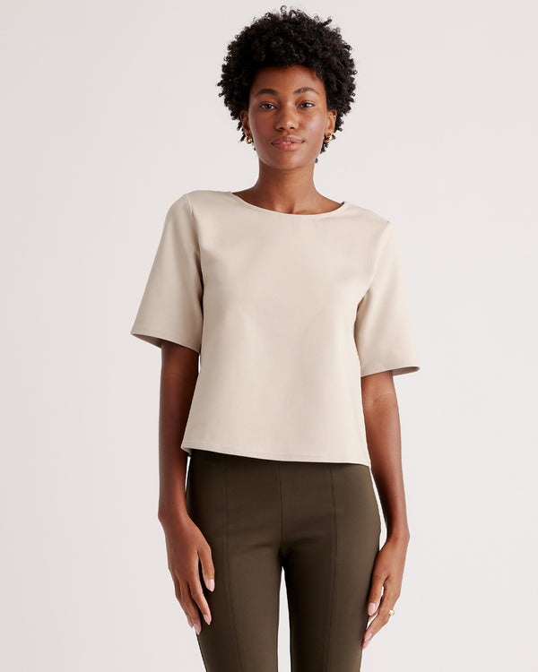 Ultra-Stretch Ponte Short Sleeve Top