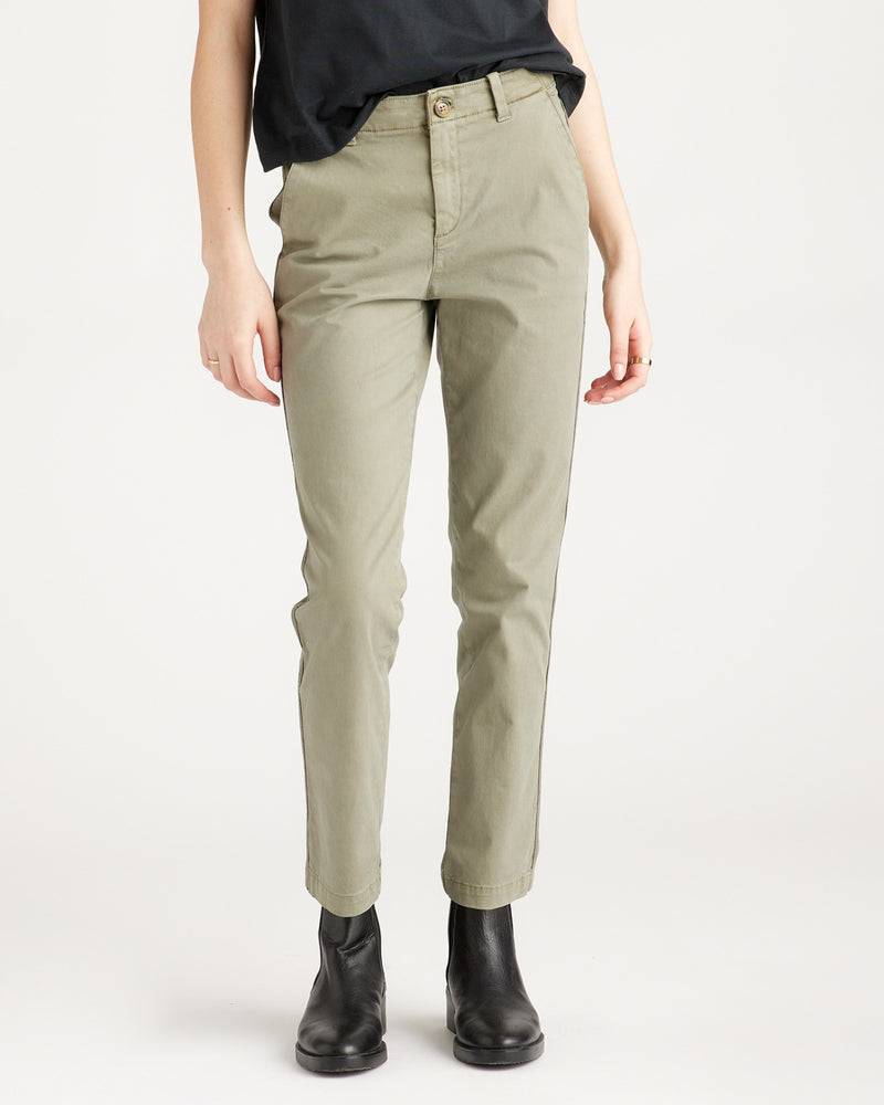 Stretch Cotton Twill Girlfriend Chino Pants