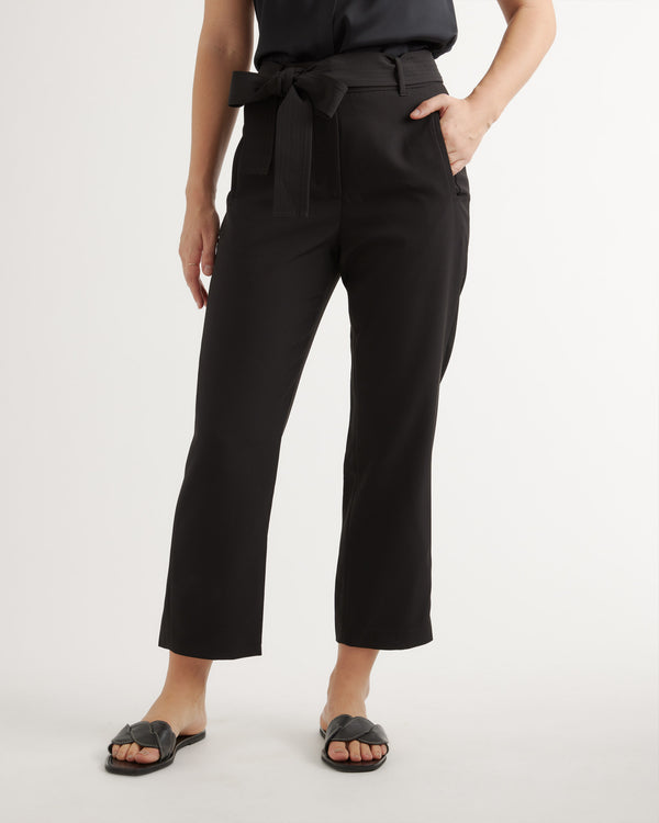 Stretch Crepe Paperbag Pant