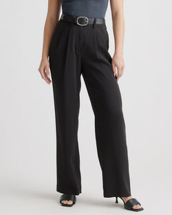 Women's Stretch Crepe Pleated Wide Leg Pant - Tall (32" inseam)