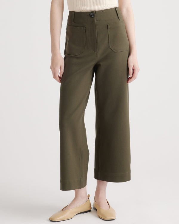 Ultra Stretch Ponte Cropped Wide Leg Pant