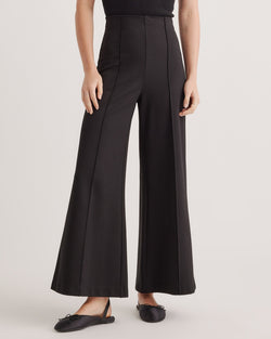 Ultra-Stretch Ponte Super Wide Leg Ankle Pant