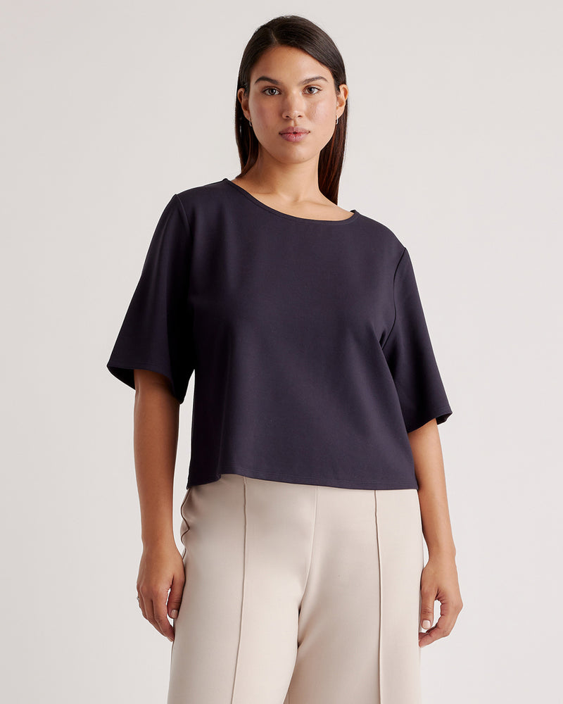 Ultra-Stretch Ponte Short Sleeve Top