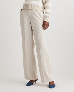 Women's Stretch Crepe Flat Front Straight Leg Pant