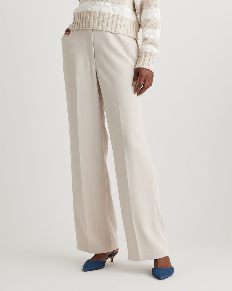 Women's Stretch Crepe Flat Front Straight Leg Pant