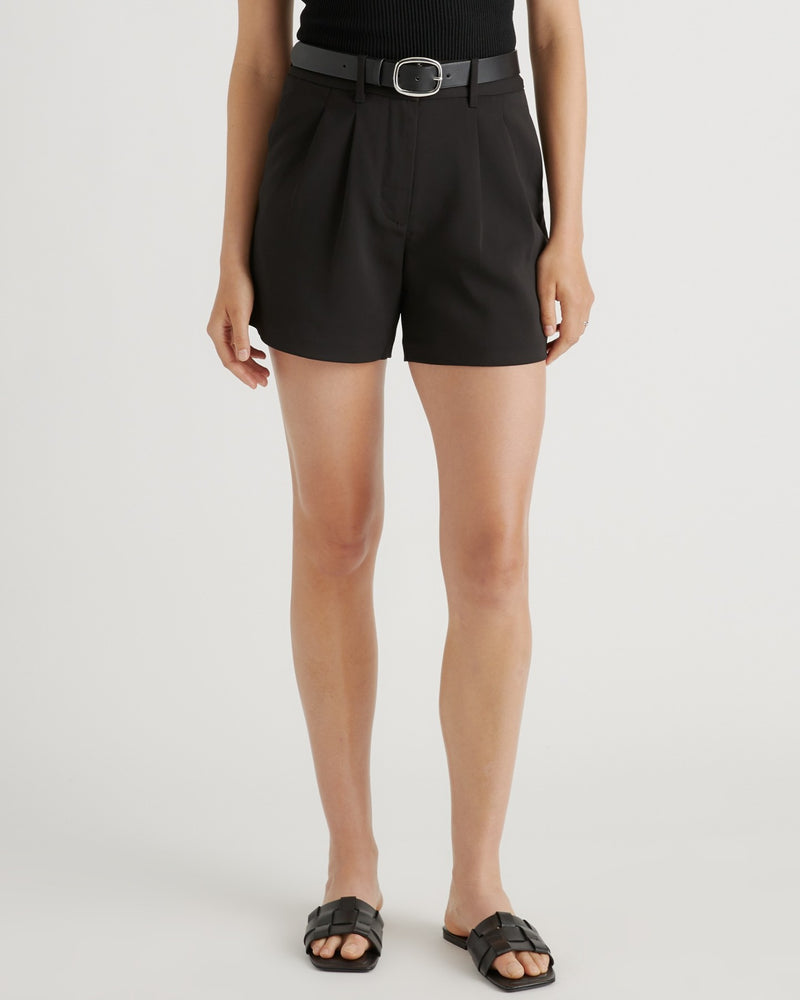 Stretch Crepe Pleated Short