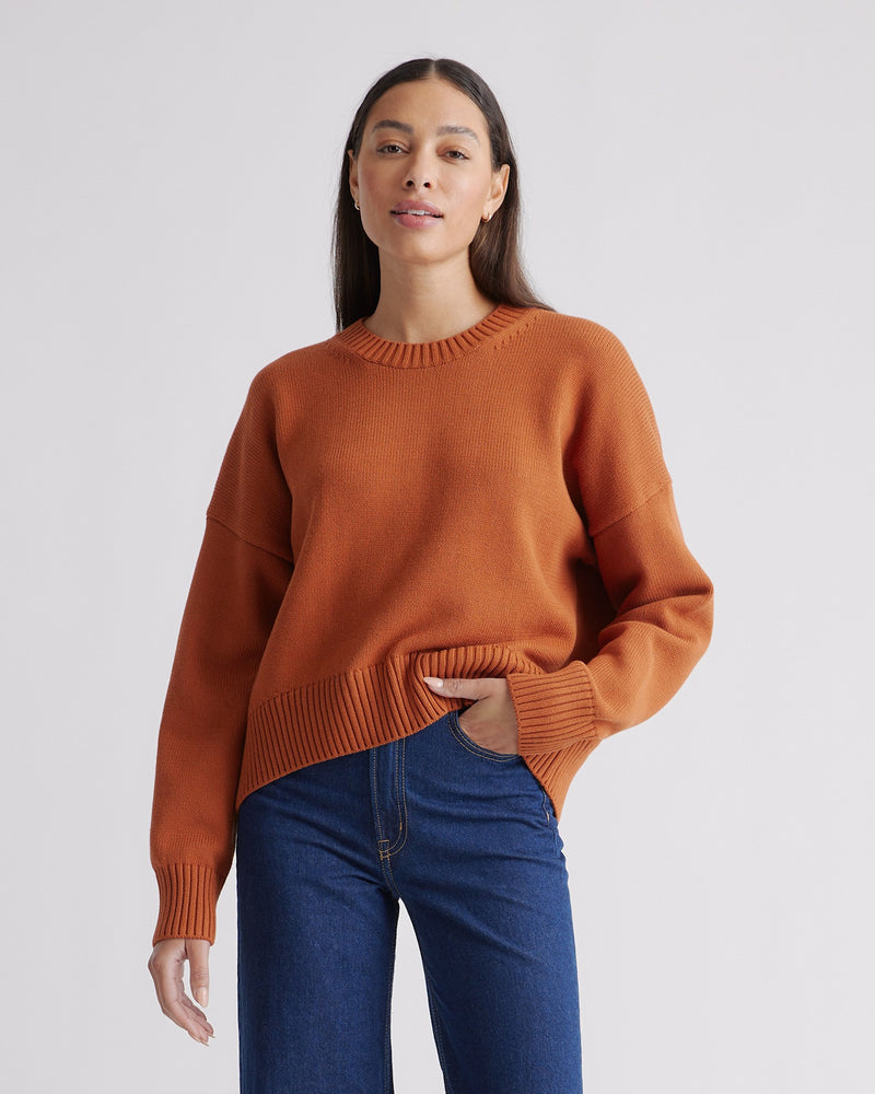 100% Organic Cotton Boyfriend Crew Sweater