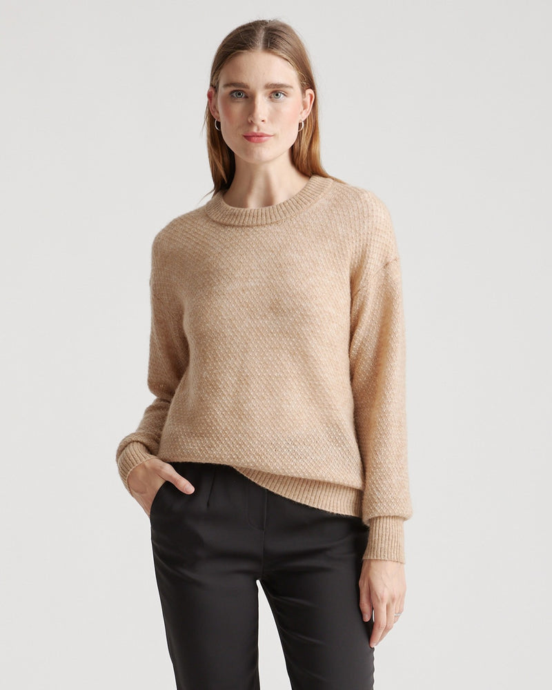 Baby Alpaca-Wool Diamond Stitch Crew
