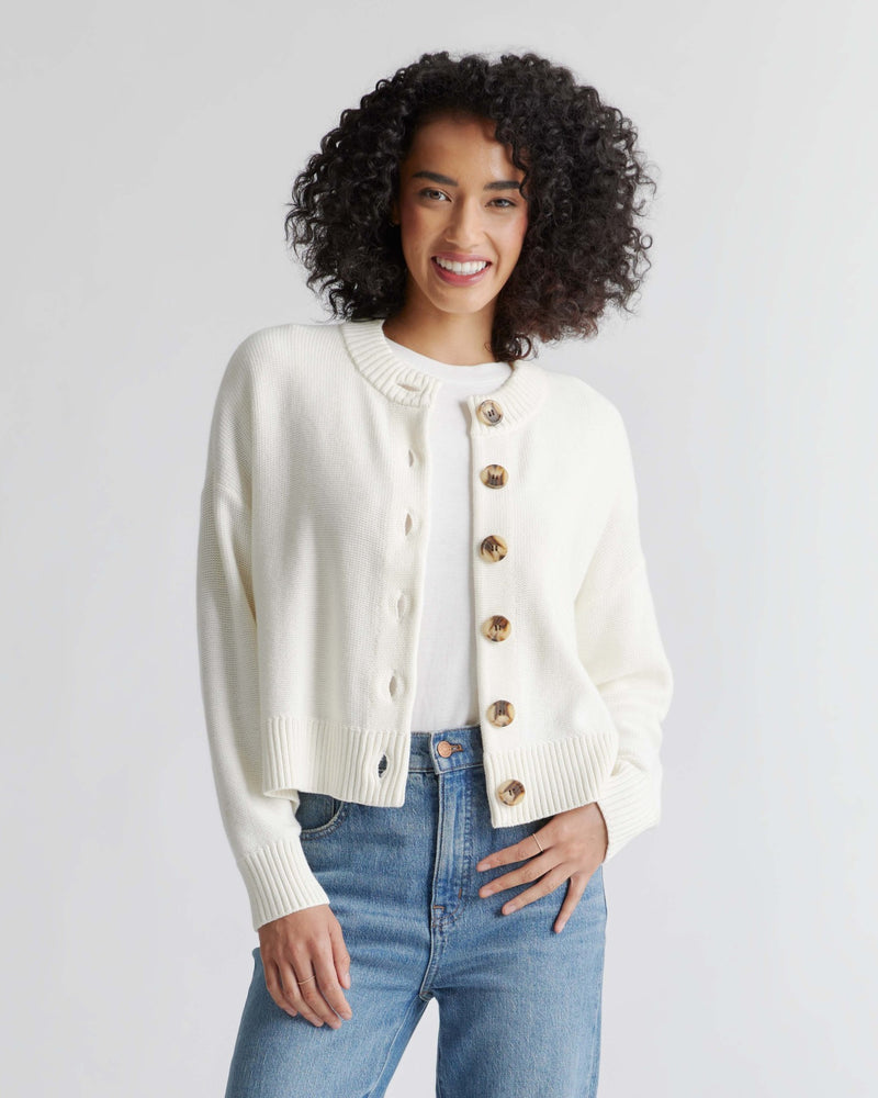 100% Organic Cotton Cropped Cardigan