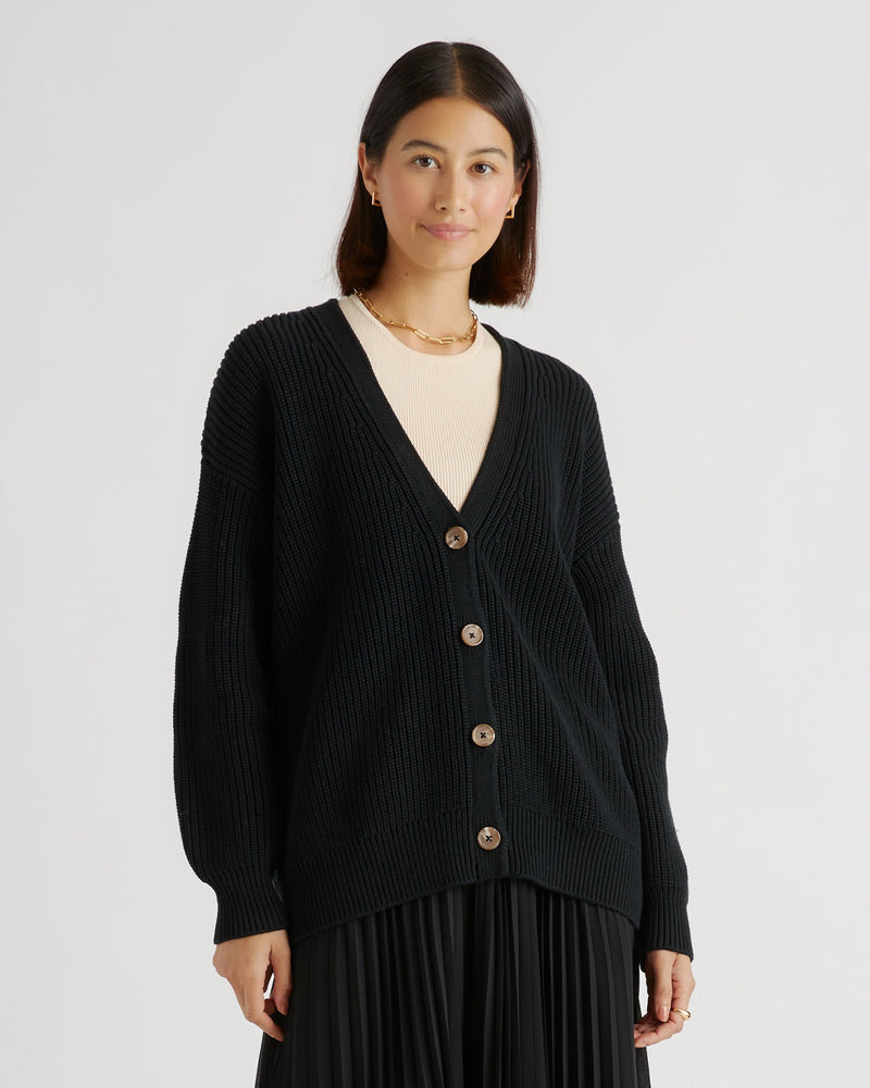 100% Organic Cotton Oversized Boyfriend Cardigan