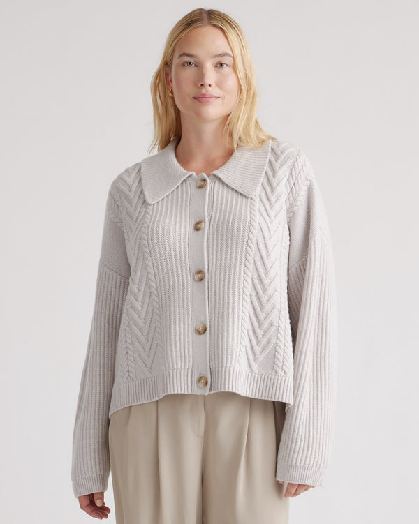 Australian Merino Wool Collared Cardigan