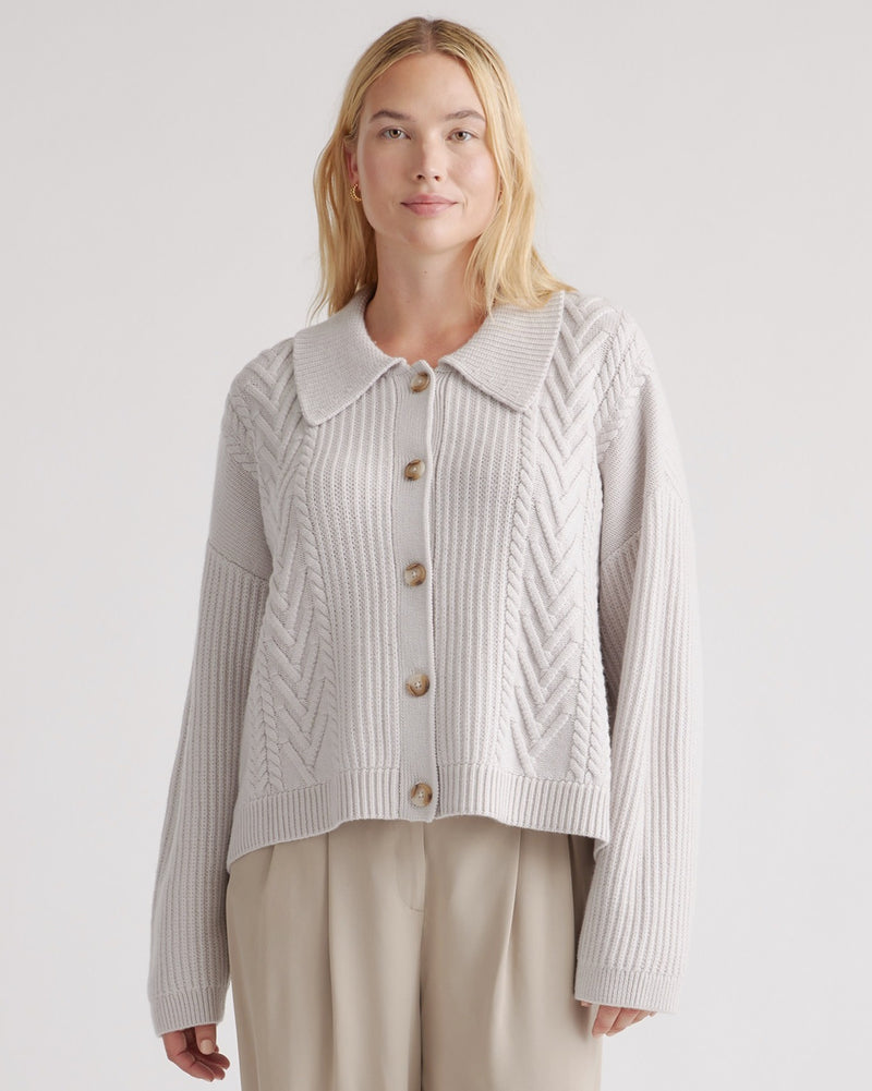 Australian Merino Wool Collared Cardigan