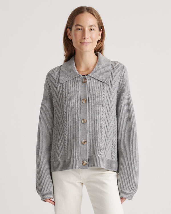 Australian Merino Wool Collared Cardigan