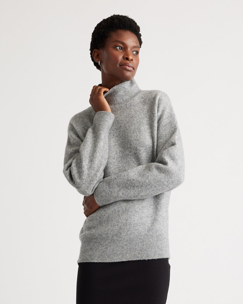 Superfine Merino Wool Boucle Turtleneck