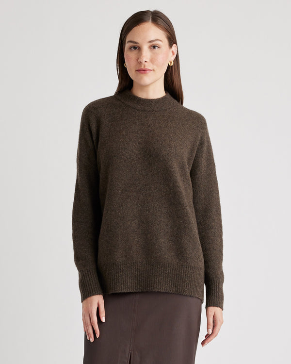 Superfine Merino Wool Boucle Crewneck Sweater