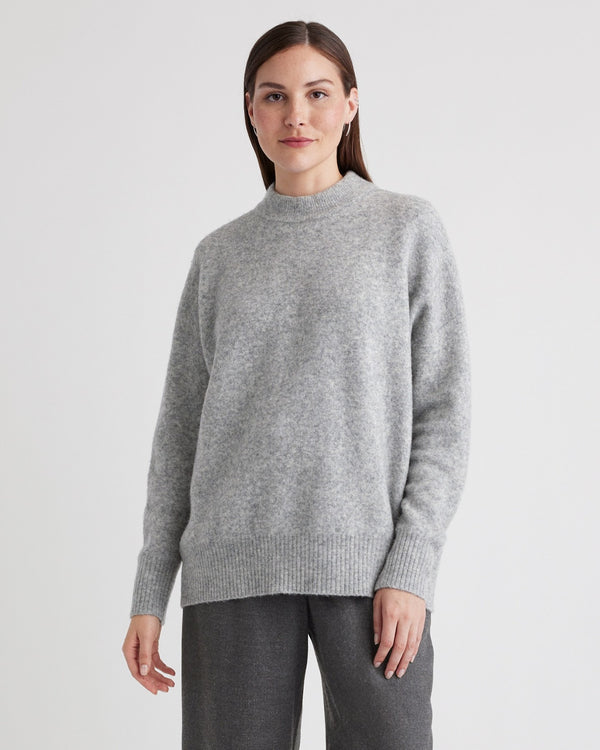 Superfine Merino Wool Boucle Crewneck Sweater