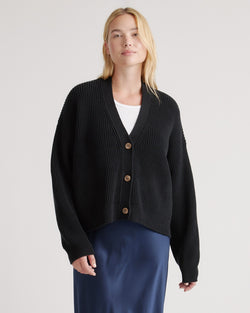 100% Organic Cotton Fisherman Cropped Cardigan