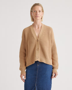 100% Organic Cotton Fisherman Cropped Cardigan