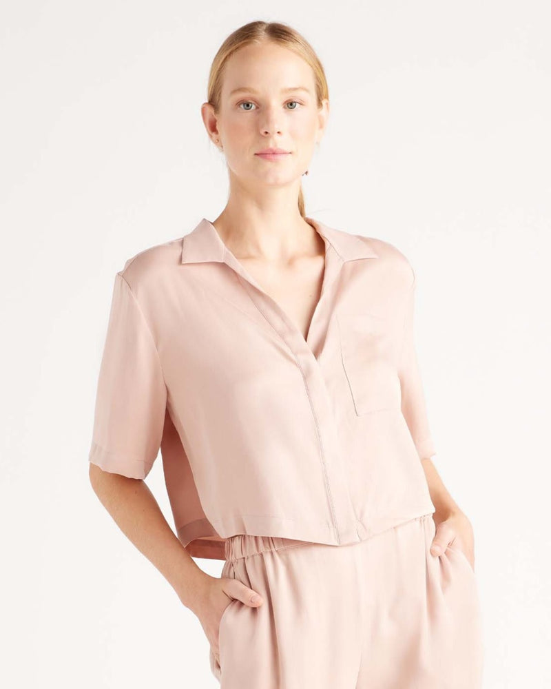 100% Washable Silk Pajama Button Up Top
