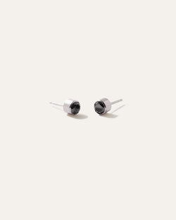 14K Gold Black Diamond Bezel Studs