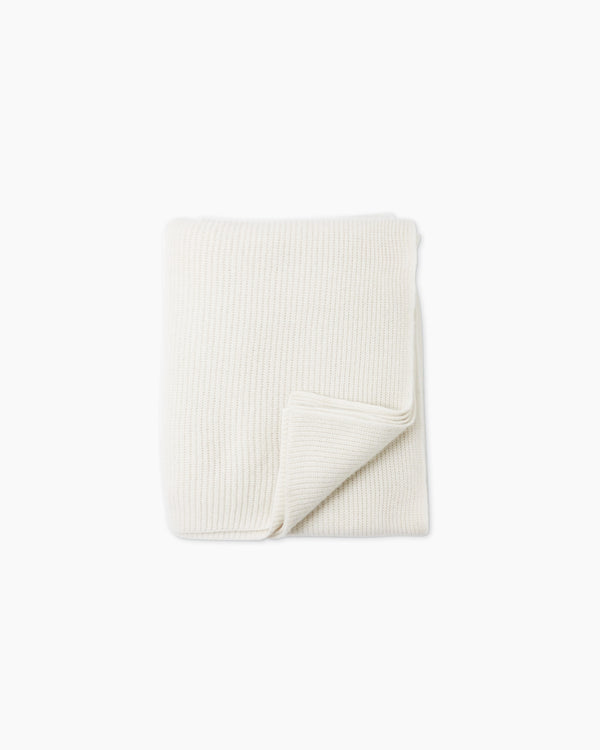 Ribbed Knit Cashmere Throw