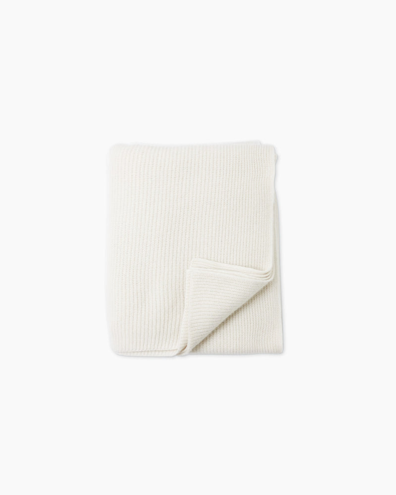 Ribbed Knit Cashmere Throw