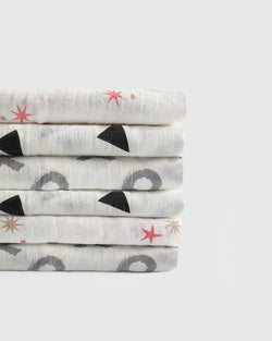 100% Cotton Muslin Swaddle 6-Pack