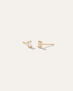 14K Gold Baguette Diamond Studs 0.28 Carat