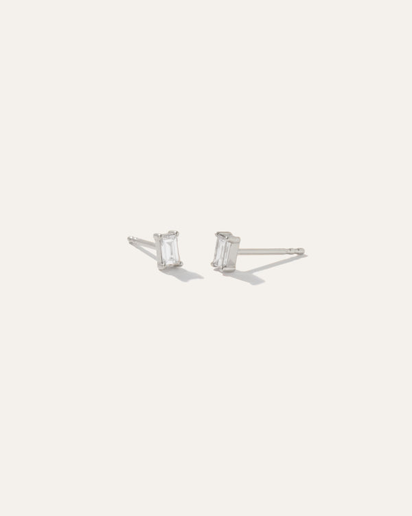 14K Gold Baguette Diamond Studs 0.28 Carat