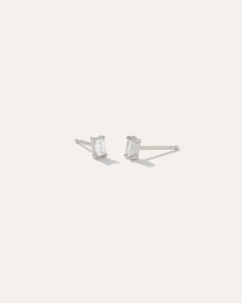14K Gold Baguette Diamond Studs 0.28 Carat