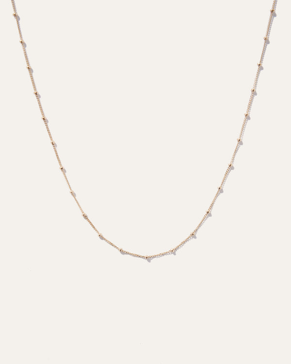 14K Gold Station Bead Choker