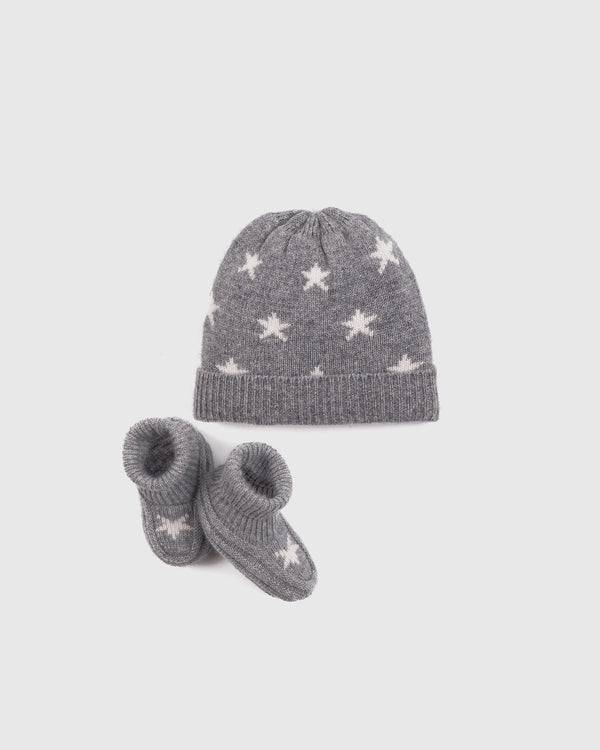 Washable Cashmere Beanie & Bootie Set