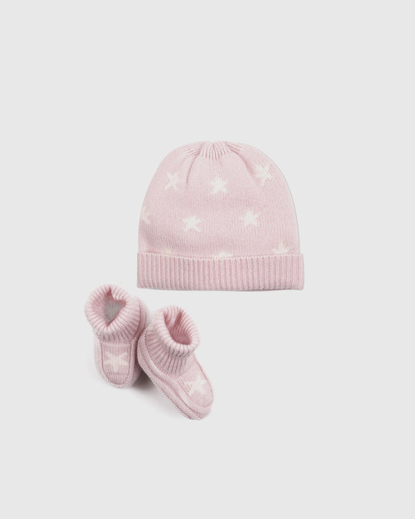 Washable Cashmere Beanie & Bootie Set