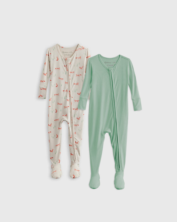 Bamboo Tight Fit Footie Pajamas 2-Pack - Baby Boy