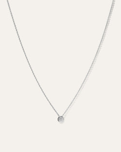 14K Gold Diamond Large Diamond Bezel Necklace